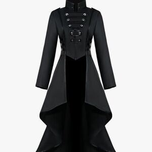 Black Gothic Military Tailcoat Dress